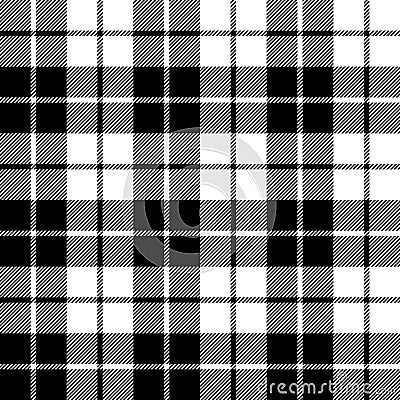 Fabric texture seamless pattern black tartan Vector Illustration