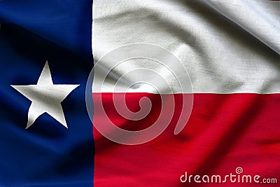 Fabric texture of the Texas Flag - Flags from the USA Stock Photo