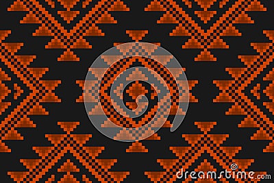 Fabric tribal pattern art. Geometric ethnic seamless pattern traditional. Aztec ethnic ornament print. Mexican style Vector Illustration