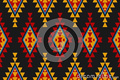 Fabric tribal pattern style. Geometric ethnic seamless pattern traditional. Aztec ethnic ornament print Vector Illustration