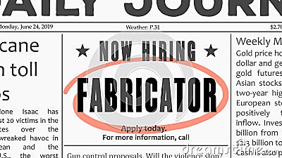 Fabricator job offer Vector Illustration