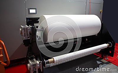 Fabrics roll of hybrid sublimation printer Stock Photo