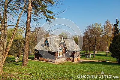 A fabulous house in a forest clearing, Russia Stock Photo