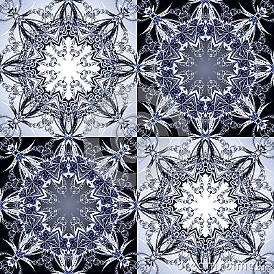 Fabulous openwork pattern in the form of snowflakes or lace Stock Photo