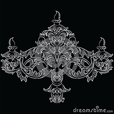 Fabulous Rich Baroque Classic chandelier Vector Illustration