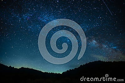 A fabulous starry sky with the Milky Way, a screensaver for astrology, astronomy and horoscopes and zodiacs. A clear starry sky Stock Photo