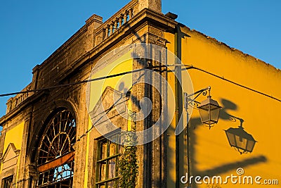 Facade abandoned building in Porto old town Stock Photo