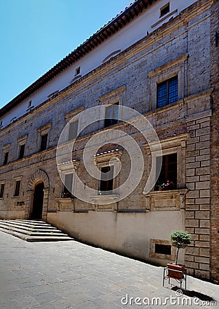 Accademia europea di Palazzo Ricci, Montepulciano, Tuscany, Italy Editorial Stock Photo