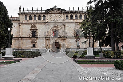 Facade of the Alcala de Henares University, Madrid, Spain Stock Photo