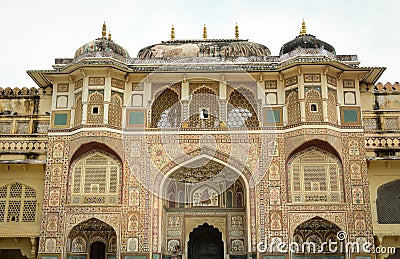 The facade of Amber Fort in Jaipur, India Editorial Stock Photo