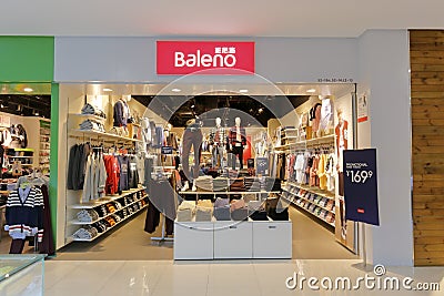 Facade of baleno clothing shop Editorial Stock Photo