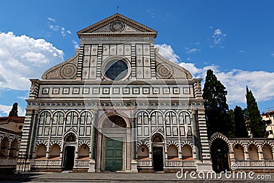 Facade Basilica di Santa Maria Novella Florence Firenze Tuscany Italy Stock Photo