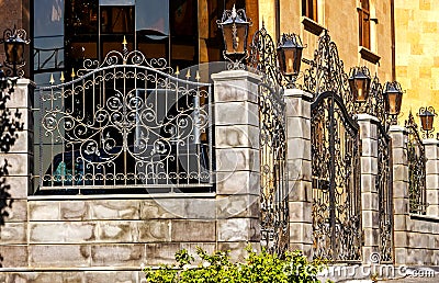 Beautiful metal fence Stock Photo