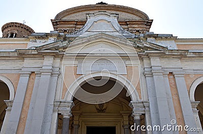 Facade of the Cathedral of Ravenna, Duomo di Ravenna. External view. Italy Stock Photo