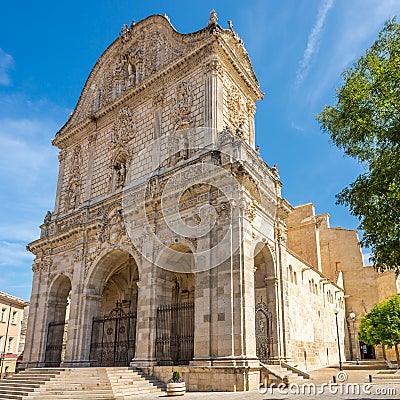 Facade of Cathedral San Nicola in Sassari Stock Photo