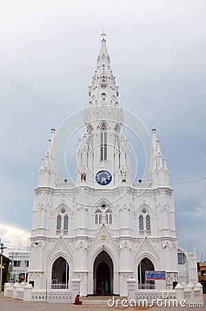 Facade of catholic church Our Lady of Ransom Shrine Editorial Stock Photo