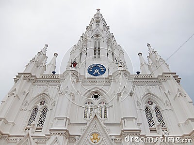 Facade of catholic church Our Lady of Ransom Shrine Editorial Stock Photo