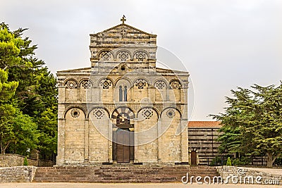 Facade of church San Pietro di Sorres in Borutta Stock Photo