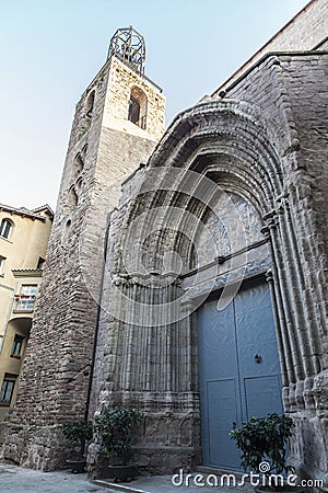 Church of Sant Miquel of Cardona in Catalonia, Spain Stock Photo