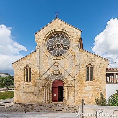 Facade church of Santa Maria do Olival in Tomar ,Portugal Stock Photo