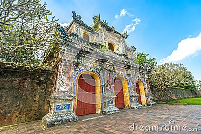 Beautiful gate to Citadel of Hue in Vietnam, Asia. Stock Photo