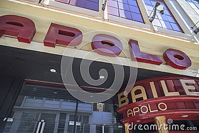 Facade concert hall,Sala Apolo in Paralelo avenue,Barcelona. Editorial Stock Photo