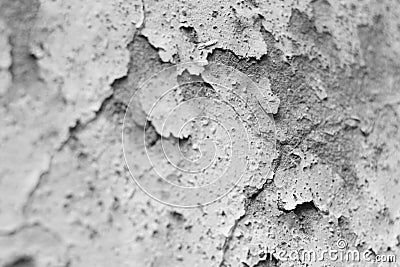 The facade cracked wall,black and white Stock Photo