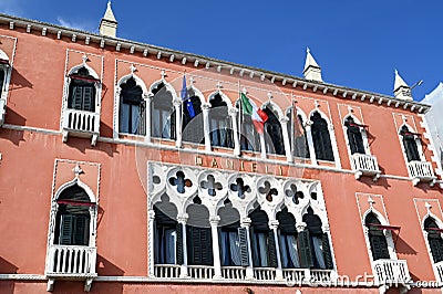 Facade of the Danieli Hotel in Venice Editorial Stock Photo