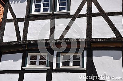 Facade of Fachwerkhaus in Germany Stock Photo