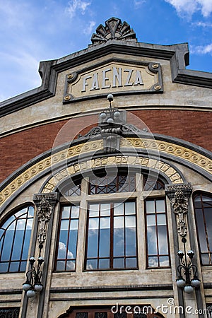 Facade of the Faenza theatre, the oldest movie theatre in Bogota, Colombia opened in 1924. The building is an example of Art Editorial Stock Photo