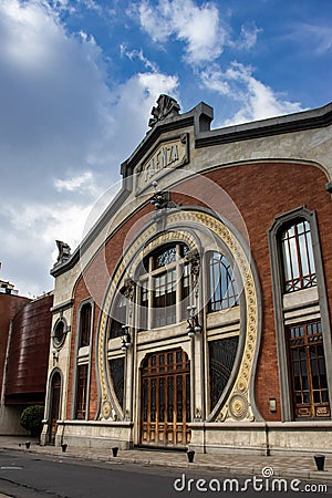 Facade of the Faenza theatre, the oldest movie theatre in Bogota, Colombia opened in 1924. The building is an example of Art Editorial Stock Photo