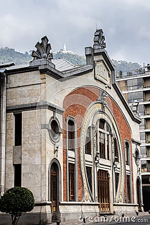 Facade of the Faenza theatre, the oldest movie theatre in Bogota, Colombia opened in 1924. The building is an example of Art Editorial Stock Photo