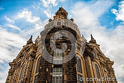 Facade of Frauenkirche Our Lady church in Dresden, Germany Stock Photo