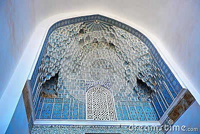 Facade of the Gur Emir mausoleum in Samarkand Stock Photo