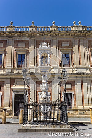 Facade of the historic Archivo de Indias building in Sevilla Stock Photo