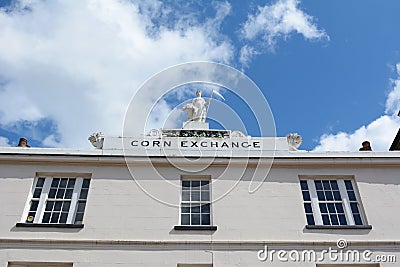 Facade of the historic Corn Exchange building in Tunbridge Wells Editorial Stock Photo