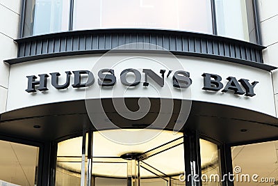 Facade of the hudson bay store in Amsterdam Editorial Stock Photo