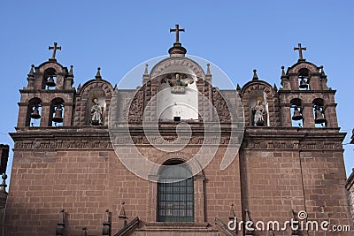 Facade of the Iglesia de El Triunfo Church of The Triumph Cuzco Cusco Peru Stock Photo