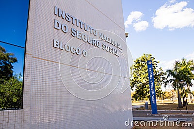 Headquarters Building - Social Security in BrasÃ­lia. Editorial Stock Photo