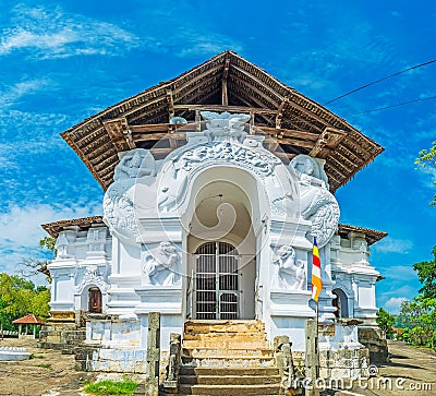 The facade of Lankathilaka Vihara Stock Photo