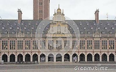 Facade of of Louvain central university building Editorial Stock Photo