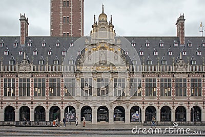 Facade of of Louvain central university building Editorial Stock Photo