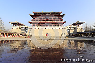 The facade of the main building of datang furong garden, adobe rgb Editorial Stock Photo