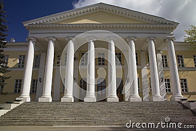 The facade of the mariinsky hospital for the poor in moscow . Stock Photo