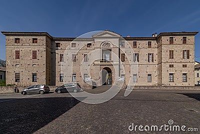 The facade of the medieval fortress Meli Lupi di Soragna, Parma, Italy Stock Photo