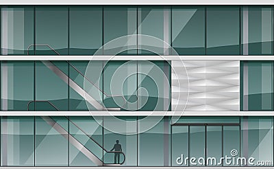 Facade of a modern shopping center Vector Illustration