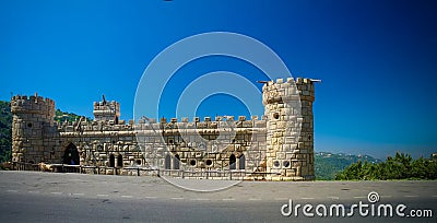 Facade of Moussa Castle at Deir al Qamar, Lebanon Stock Photo