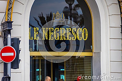 Facade of the Negresco hotel in the city of Nice Editorial Stock Photo