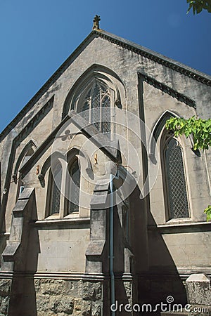 Facade of an old chapel Stock Photo