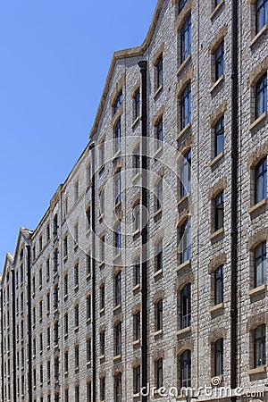 Facade of an old stone building Stock Photo